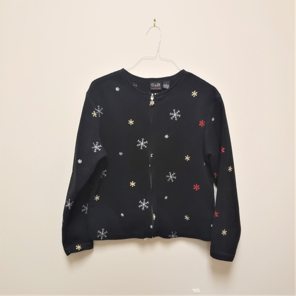 Croft & Barrow Festive Black Jacket - Picture 1 of 3